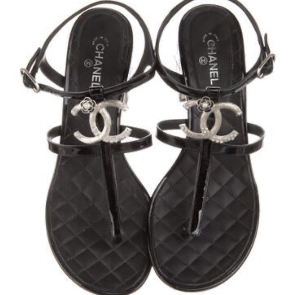 Chanel Sandals. GORGOEUS T strap